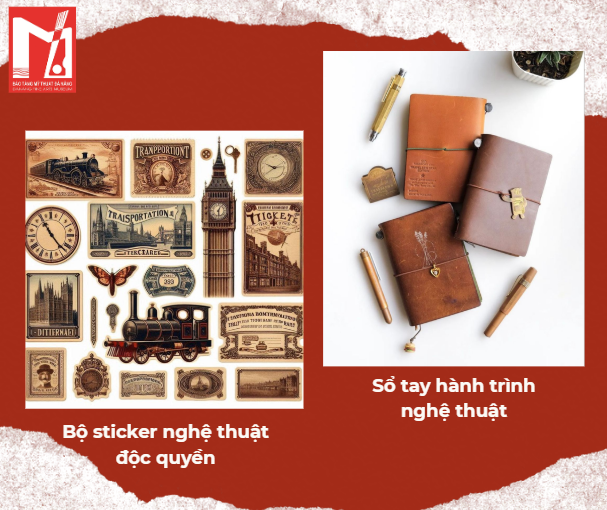 Bộ sticker nghệ thuật độc quyền và sổ tay hành trình – phần quà tặng của chương trình Mở khóa Nghệ thuật cùng Gen Z.